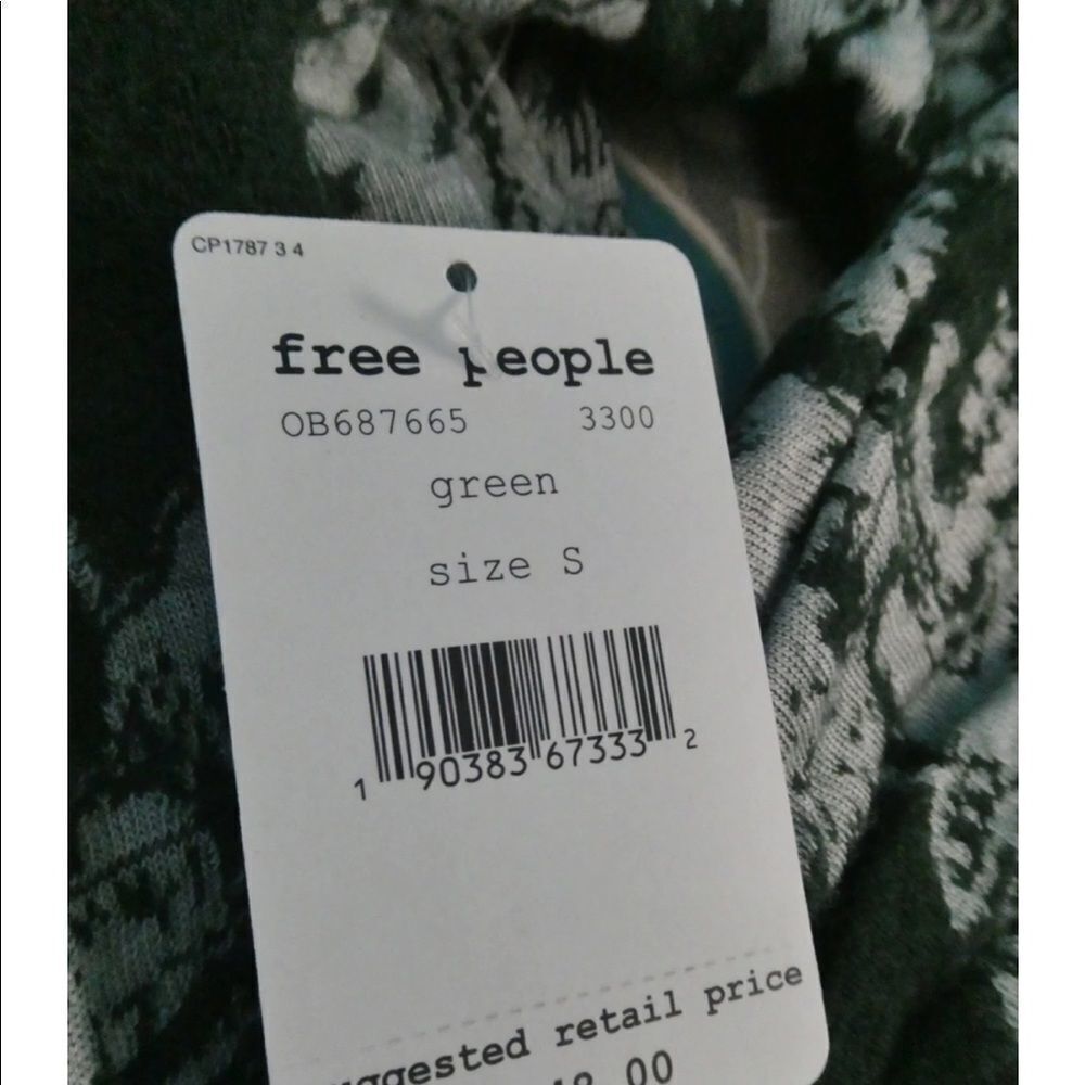 Free People Green floral sweater dress - Picture 4 of 10